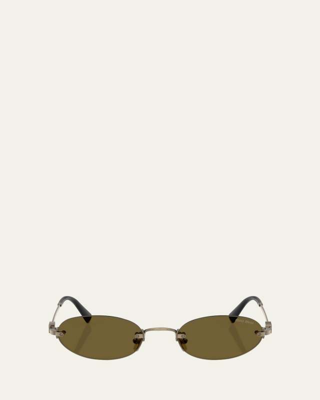 Logo Metal Oval Sunglasses
